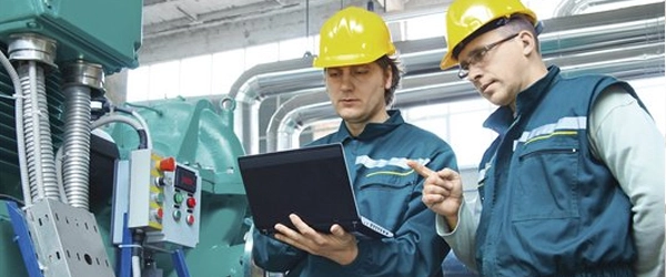 Service inspection and maintenance of industrial laundry systems.